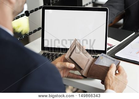 Layerspace Business Man Credit Card Concept