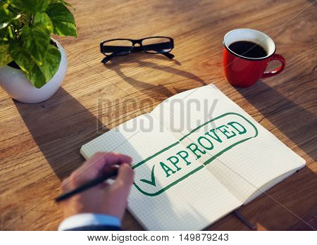 Approved Authorised Decision Selection Graphic Concept