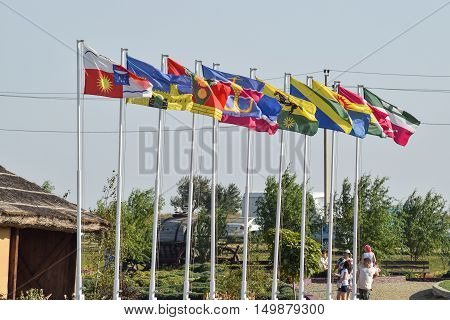Number Of Different Flags With Coats Of Arms And Banners