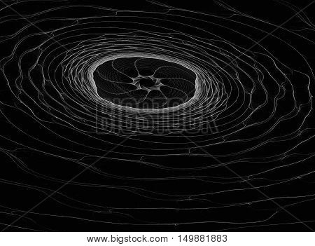 fractal black and grey mystical eye magic background