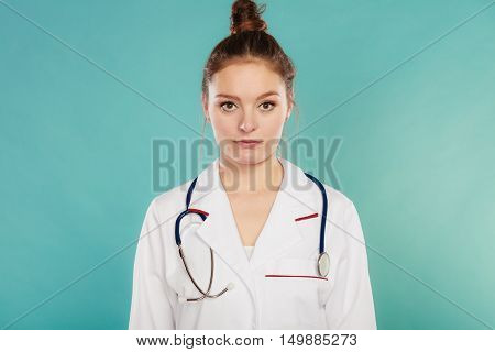 Portrait Of Female Doctor With Stethoscope
