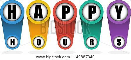 Infographic Happy Hours Time Backgrounds, Illustration, Vector