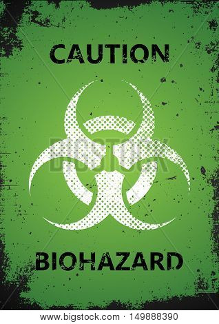 Biohazard logo design. Biohazard poster. Grunge poster