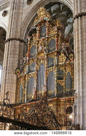 Organ In The New Cathedral Of Salamanca