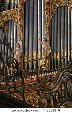 Organ In The New Cathedral Of Salamanca