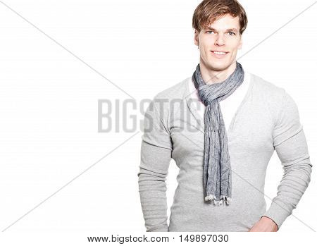 Closeup Of A Happy Young Man Looking At Camera..