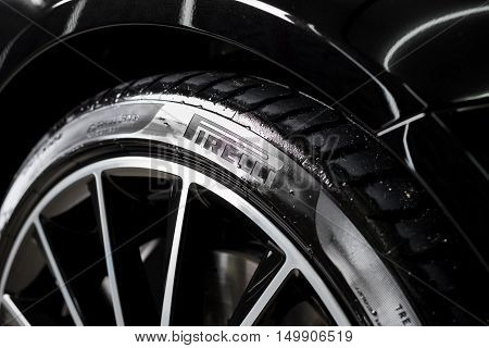 Bangkok, Thailand - September, 20 2016: Pirelli P Zero Installed In 2016 Mercedes-benz C 250 Coupe