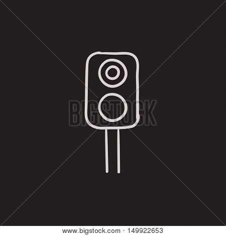 Railway traffic light vector sketch icon isolated on background. Hand drawn Railway traffic light icon. Railway traffic light sketch icon for infographic, website or app.