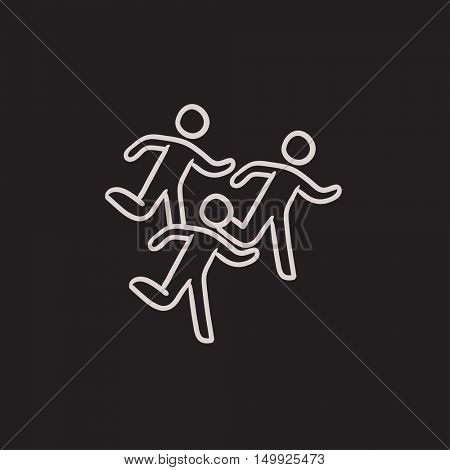 Running men vector sketch icon isolated on background. Hand drawn Running men icon. Running men sketch icon for infographic, website or app.