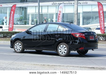 CHIANGMAI, THAILAND -FEBRUARY 29 2016: Private City car, Toyota Vios. On road no.1001, 8 km from Chiangmai Business Area.