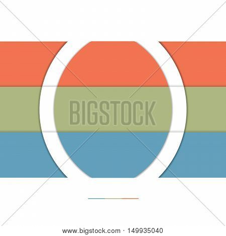 Template Infographic 3 Position Colorful Strips and White Semicircles for Text.