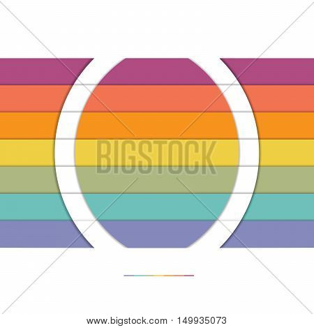 Template Infographic 7 Position Colorful Strips and White Semicircles for Text.