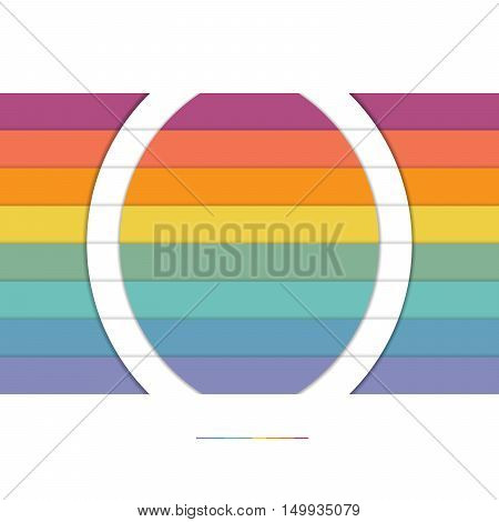 Template Infographic 8 Position Colorful Strips and White Semicircles for Text.