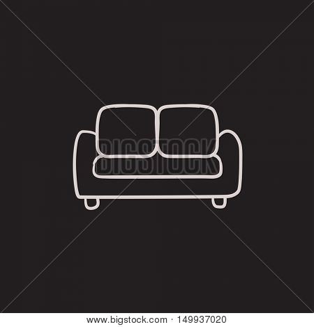 Sofa vector sketch icon isolated on background. Hand drawn Sofa icon. Sofa sketch icon for infographic, website or app.