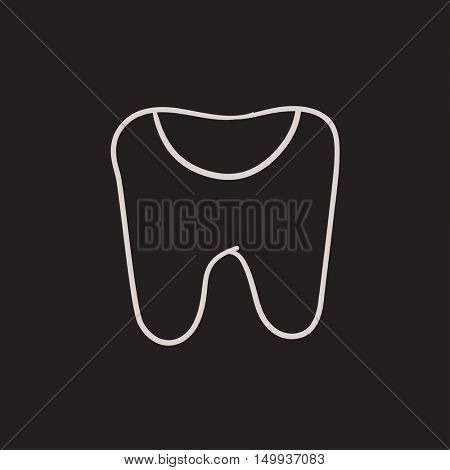 Tooth decay vector sketch icon isolated on background. Hand drawn Tooth decay icon. Tooth decay sketch icon for infographic, website or app.