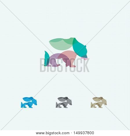 Bear logo, colorful bear vector, panda, wildlife