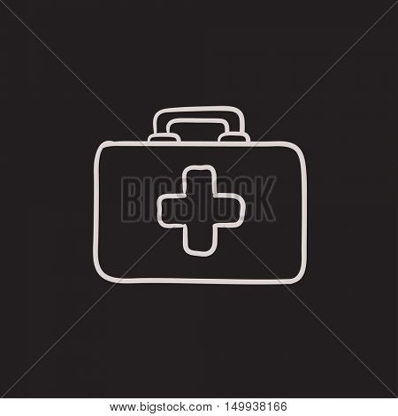 First aid kit vector sketch icon isolated on background. Hand drawn First aid kit icon. First aid kit sketch icon for infographic, website or app.