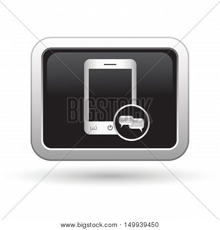 Phone icon with chat menu. Vector illustration