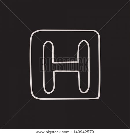 Hospital sign vector sketch icon isolated on background. Hand drawn Hospital sign icon. Hospital sign sketch icon for infographic, website or app.