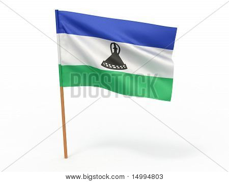 Drapeau flottant au vent. Lesoto
