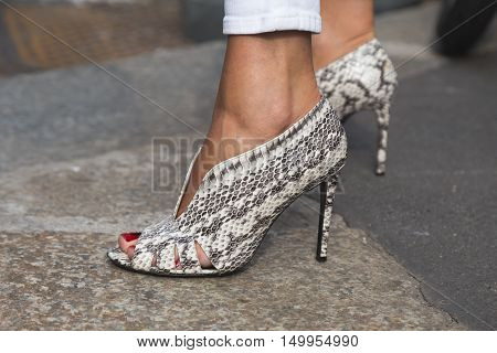 Detail Of Shoes At Milan Fashion Week