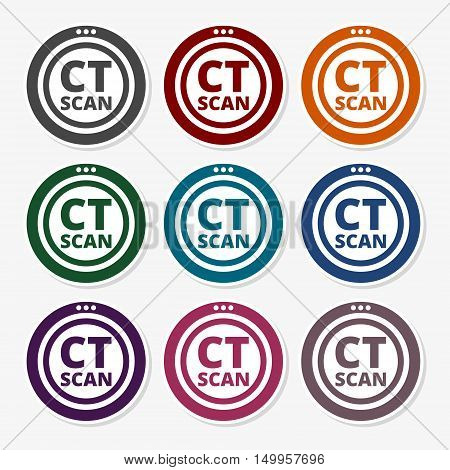CT Scan sign icon logo set on gray background
