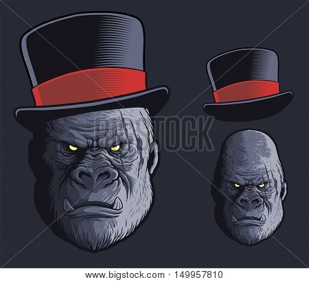 Gorilla vector with optional replacable top hat