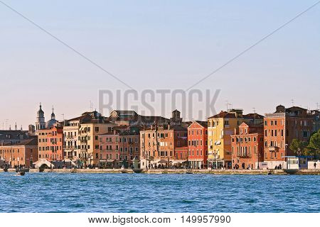 Cityscape of Vanice town, Italy from Passenger Cruise