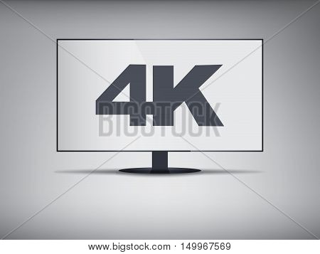 4k smart TV screen with ultra hd resolution. Eps10 vector illustration.
