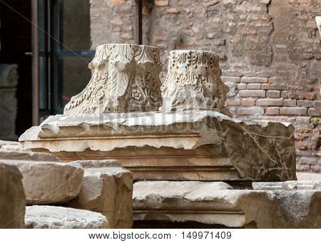 ROME, ITALY - JUNE 12, 2015: The baths of Diocletian (Thermae Diocletiani) in Rome. Italy