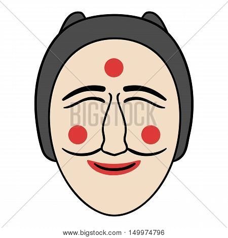 Hahoe mask icon in cartoon style isolated on white background. South Korea symbol vector illustration.
