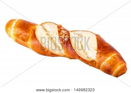 bun lye roll typical german bread isolated on white