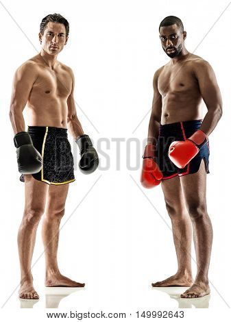 Muay Thai kickboxing kickboxer boxing men isolated