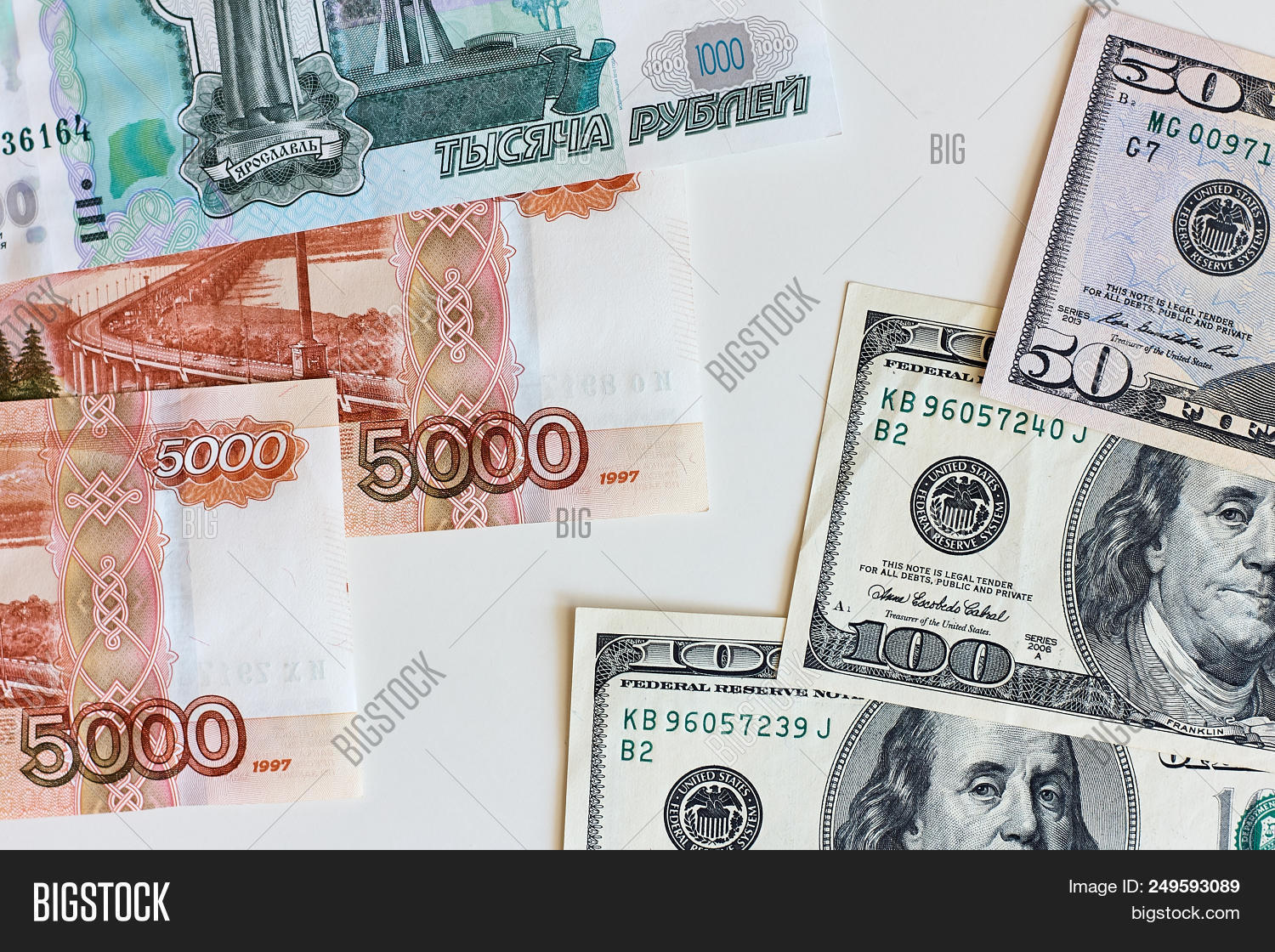 Money Exchange Rate Image Photo Free Trial Stock Money Exchange Rate Between The Us Dollar And Russian Rouble Concept