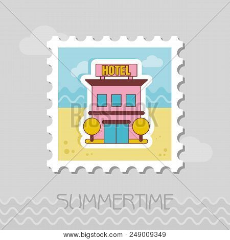 Hotel Vector Stamp. Travel. Summer. Summertime. Holiday. Vacation, Eps 10