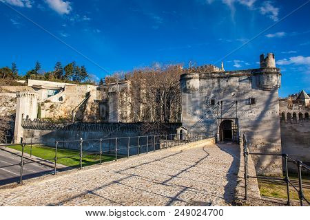 Avignon, France - March, 2018: Famous Avignon Bridge Also Called Pont Saint-benezet At Avignon Franc