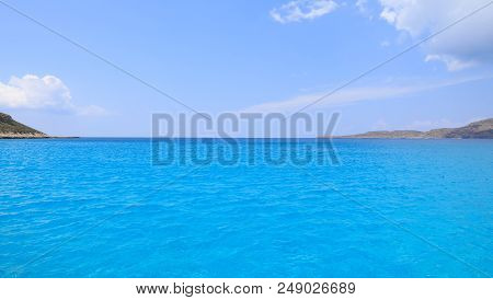 Seascape Simos Beach, Elafonisos Island, Peloponnese, Greece, June 2018. View From The Yacht.view Fr