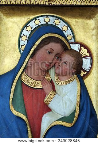 HUTTEN, GERMANY - JULY 04: Our Lady of Good Counsel in chapel in Hutten, Germany on July 04, 2017.