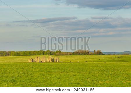 Stonehenge, Salisbury, Uk- 04 May 2014: Stonehenge An Ancient Prehistoric Stone Monument. It Was Bui