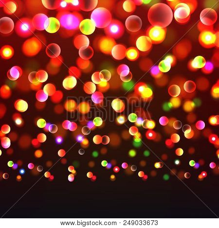 Stock Vector Illustration Abstract Background Bokeh. Blurred Focus, Christmas Lights. Many Lights, B