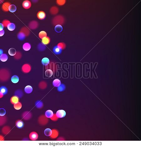 Stock Vector Illustration Abstract Background Bokeh. Blurred Focus, Christmas Lights. Many Lights, B