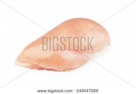 Raw Chicken Breast Isolated On White Background.