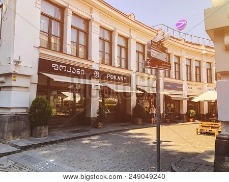 Tbilisi, Georgia - July 10, 2018: Shardeni Street Is A Pedestrian Street In The Old Part Of Tbilisi