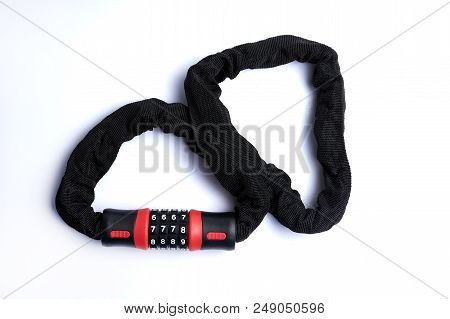 Black Bike U Lock, Open And Locked Views. Isolated On White