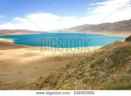 The Orto-tokoy Water Reservoir On The Way To Kochkor And Naryn City, Kyrgyzstan