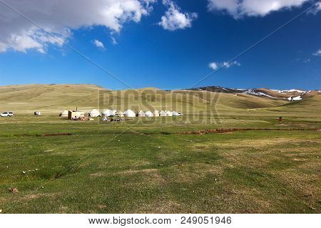 The Ger Camp In A Large Meadow At Ulaanbaatar , Mongolia