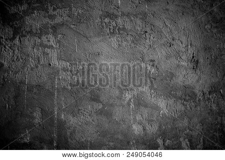 Texture Of Gray Plaster, Background Photo, Copy Space