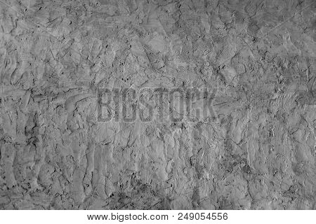 Texture Of Gray Plaster, Background Photo, Copy Space