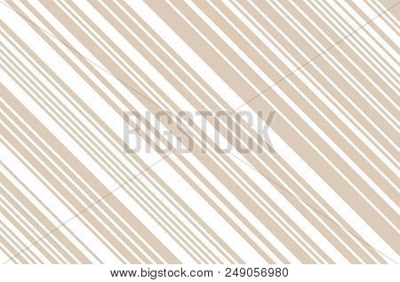Elegant Beige Pattern With Diagonal Stripes. Simple, Light Geometric Background. Vector Illustration