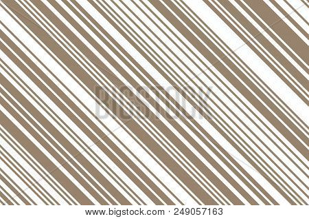Elegant Beige Pattern With Diagonal Stripes. Simple, Light Geometric Background. Vector Illustration